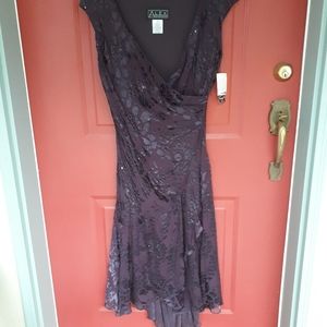 Beaded dark purple dress